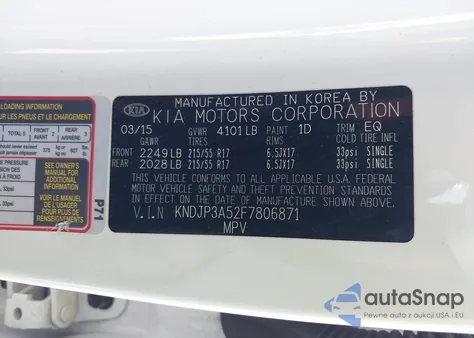 2015 Kia Soul + z USA, uszkodzony, nr VIN KNDJP3A52F7806871